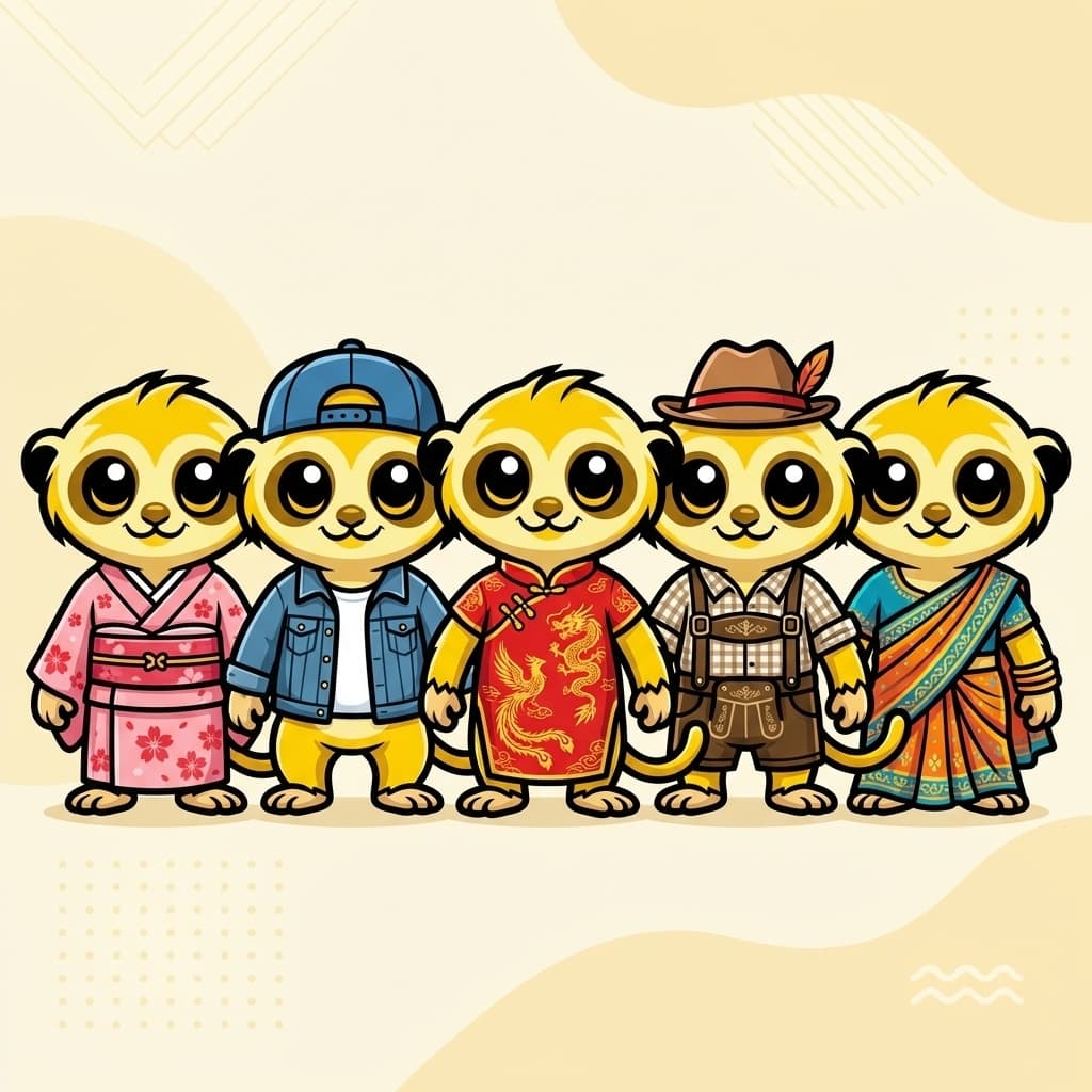 Monkey characters representing cultural diversity