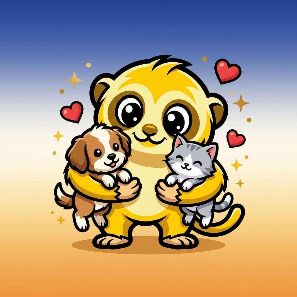 Monkey character representing donation activity